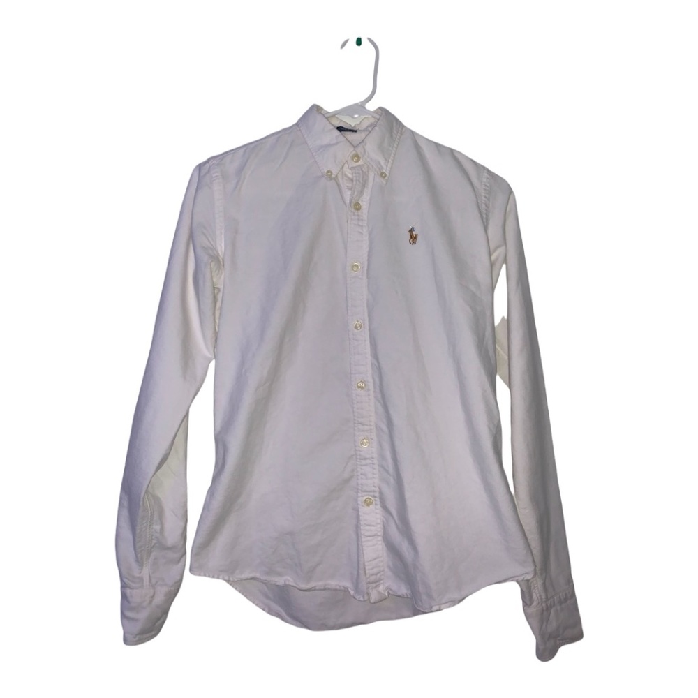 White Ralph Lauren Button Down Long Sleeved Shirt